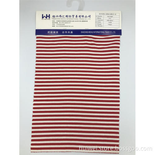 Grosir Kain Rajutan Ribbing R / SP Kain Garis-garis Merah